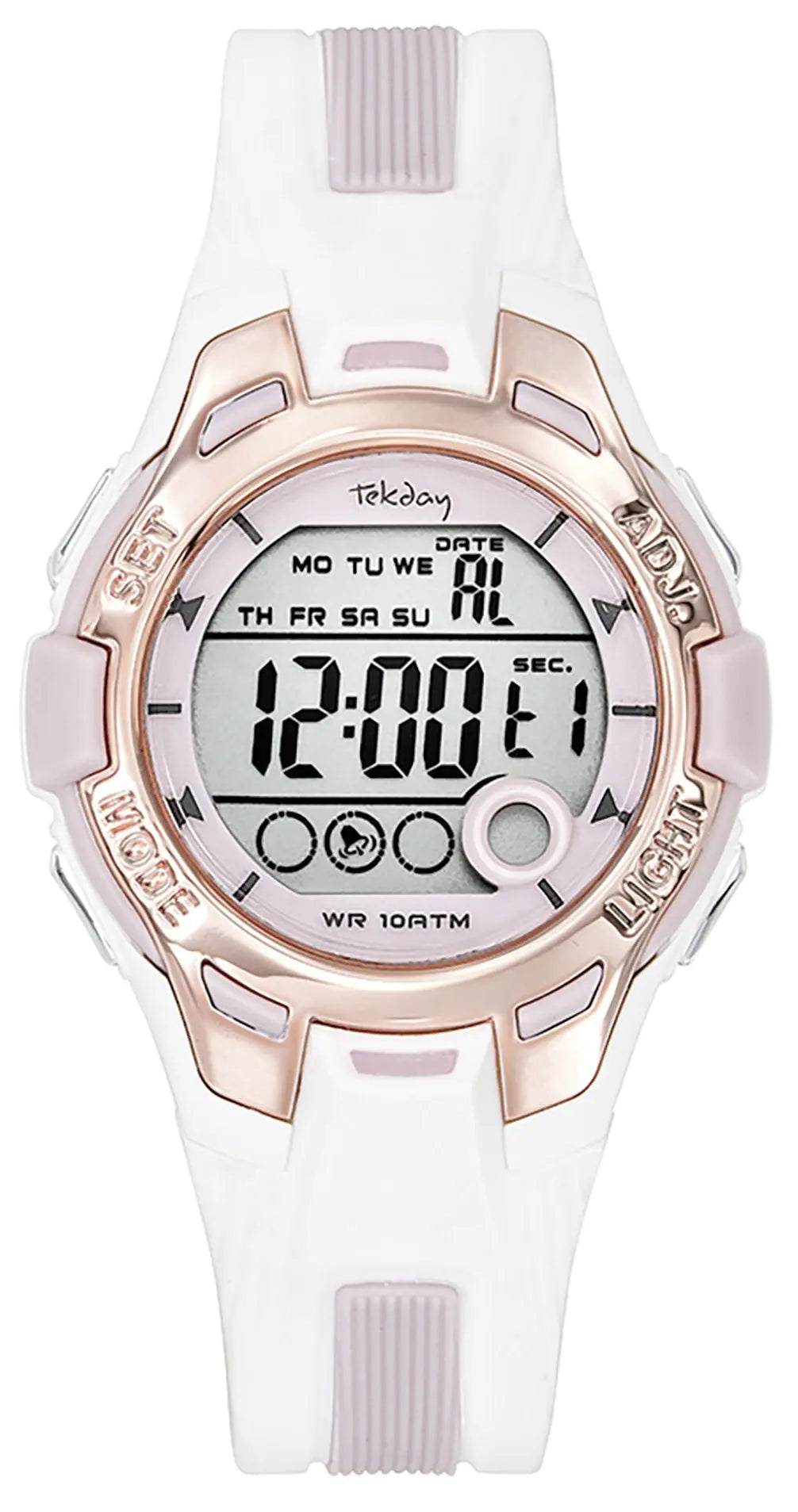 TEKDAY 654901 Digital White Silicone Strap Tekday
