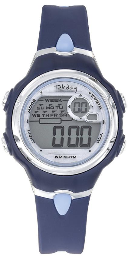 TEKDAY 654902 Digital Blue Silicone Strap