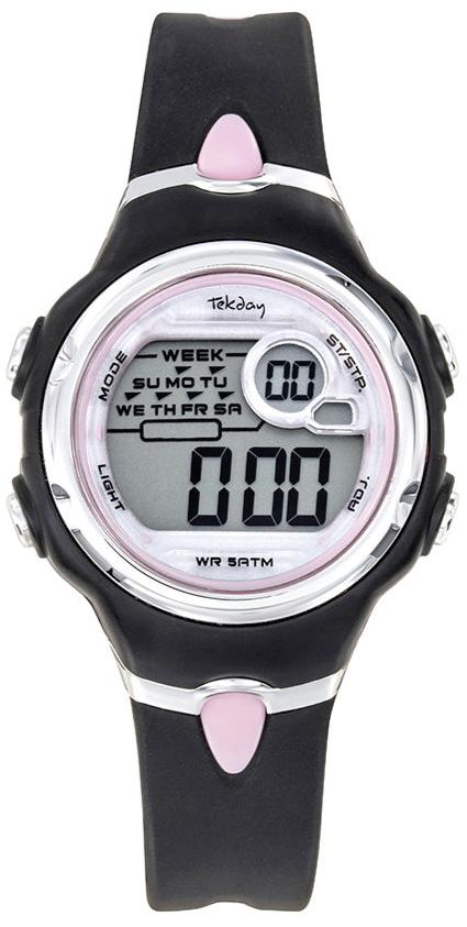 TEKDAY 654904 Digital Black Silicone Strap