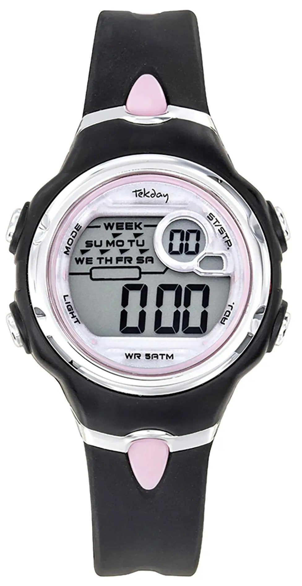 TEKDAY 654904 Digital Black Silicone Strap