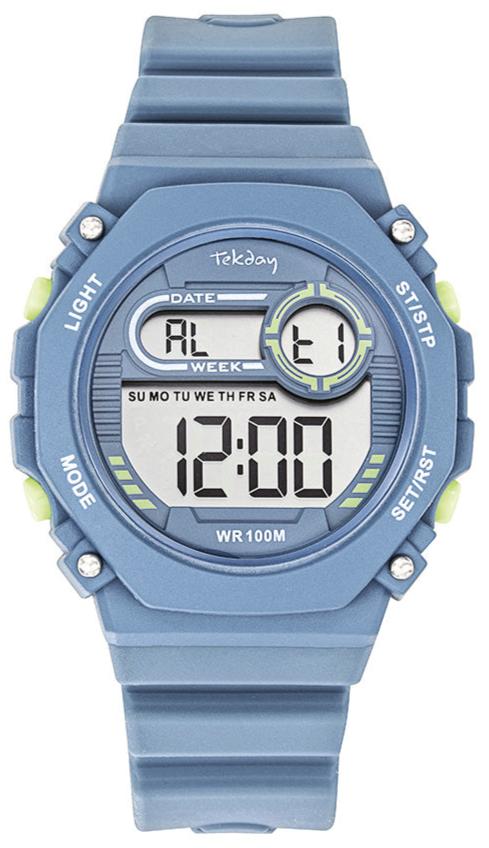 TEKDAY 654905 Digital Light Blue Silicone Strap