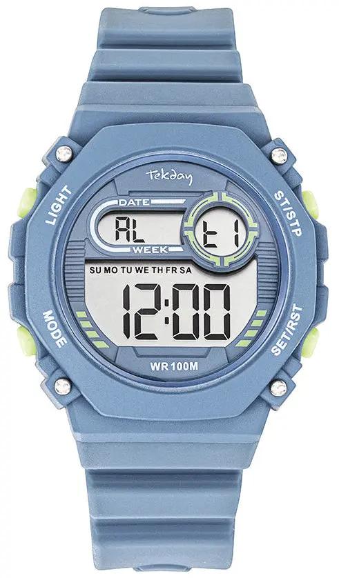 TEKDAY 654905 Digital Light Blue Silicone Strap