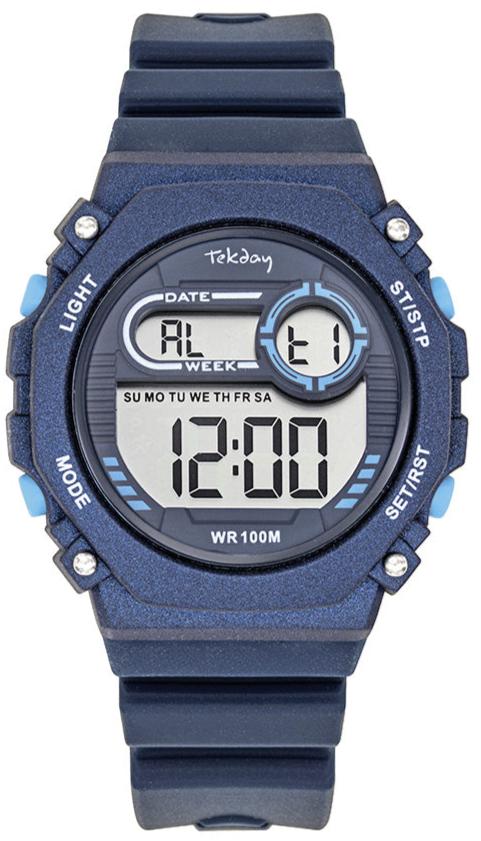 TEKDAY 654906 Digital Blue Silicone Strap