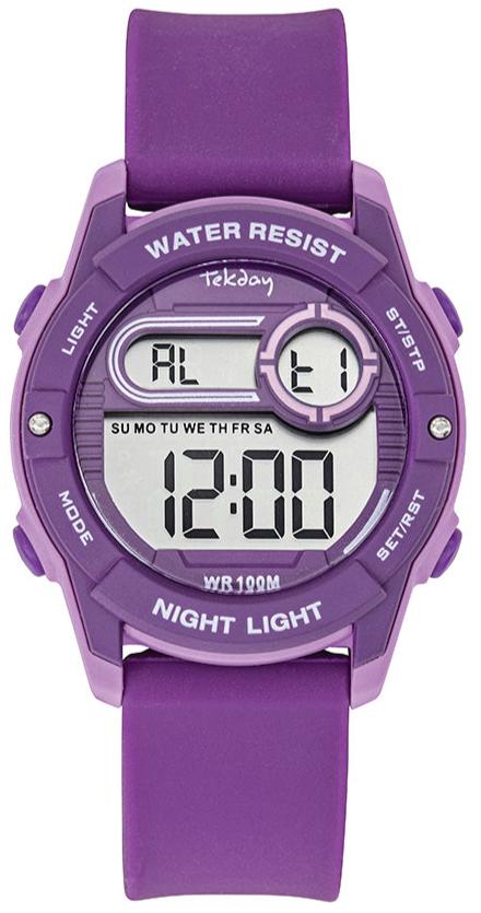 TEKDAY 654608 Digital Purple Silicone Strap