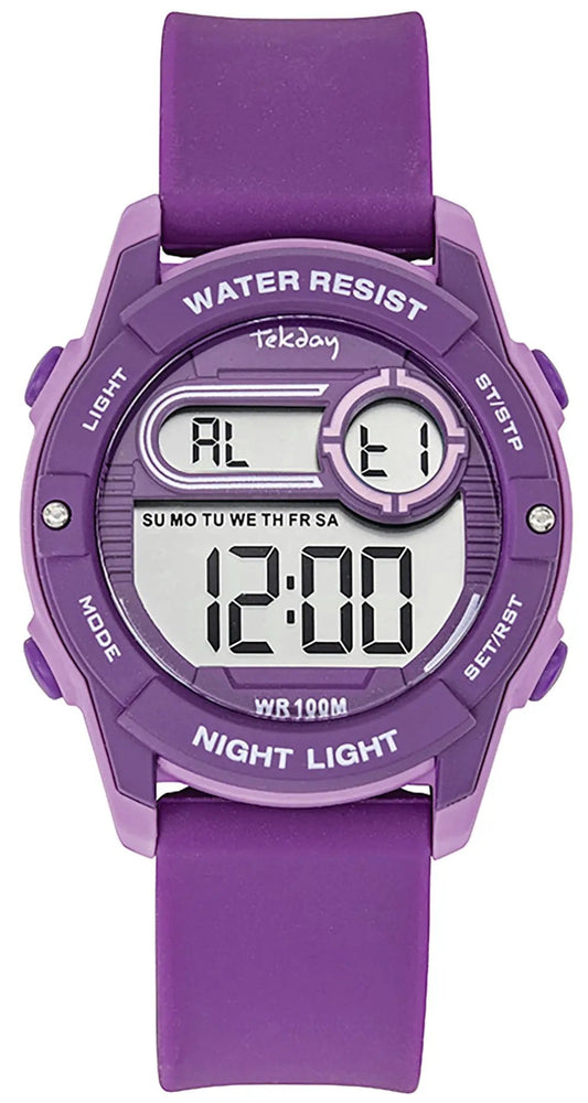 TEKDAY 654908 Digital Purple Silicone Strap