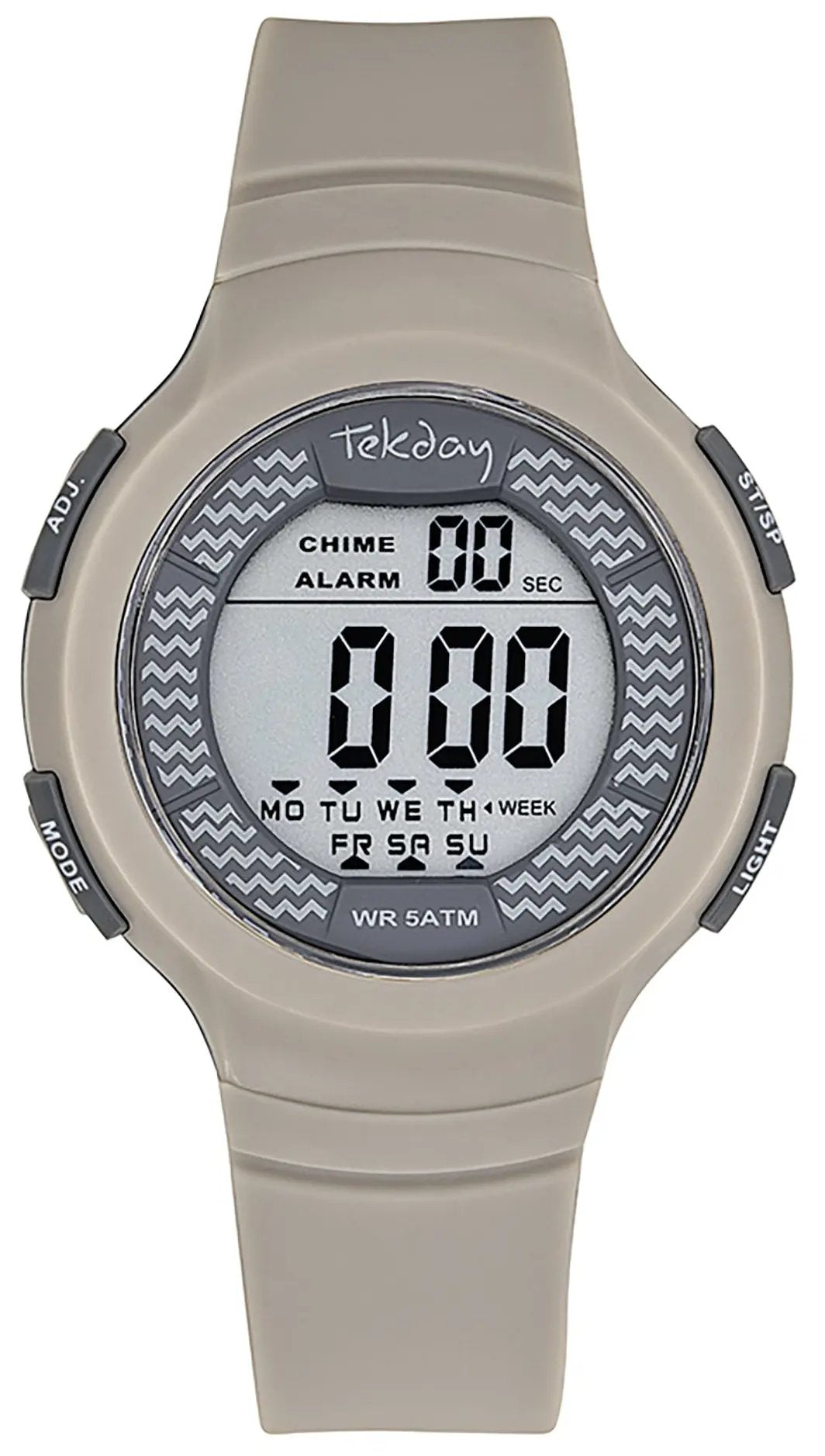 TEKDAY 654915 Digital Grey Silicone Strap