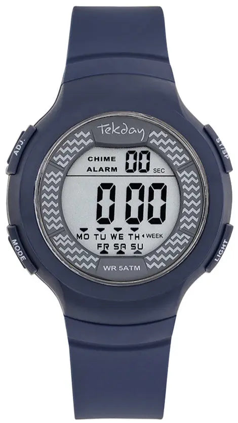 TEKDAY 654917 Digital Blue Silicone Strap