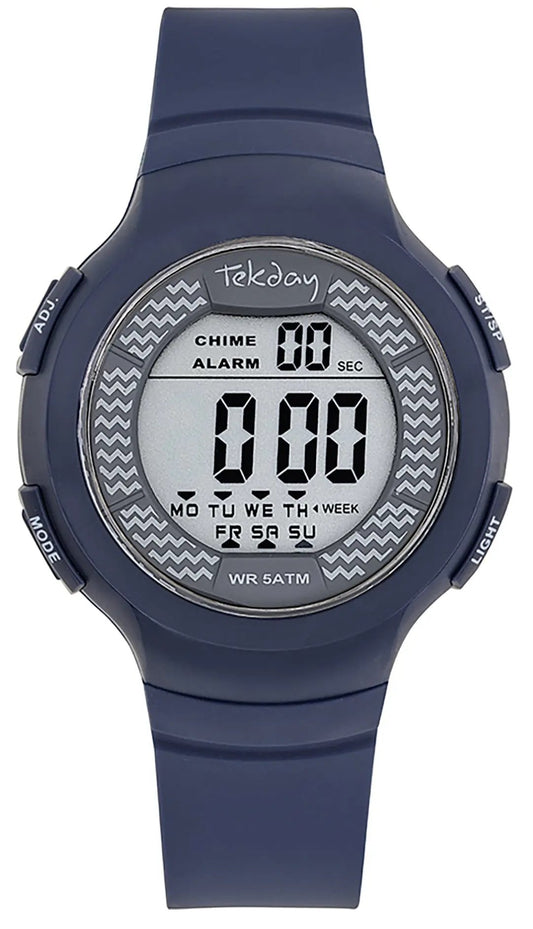 TEKDAY 654917 Digital Blue Silicone Strap