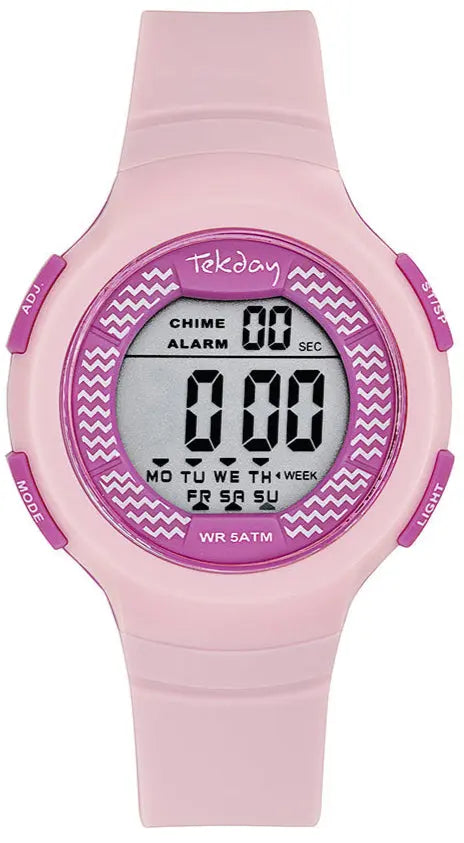 TEKDAY 654918 Digital Pink Silicone Strap