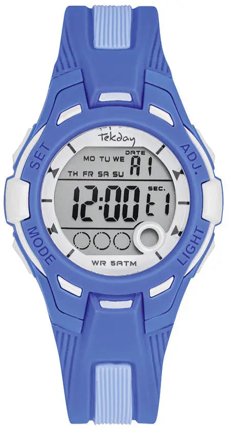 TEKDAY 654919 Digital Blue Silicone Strap