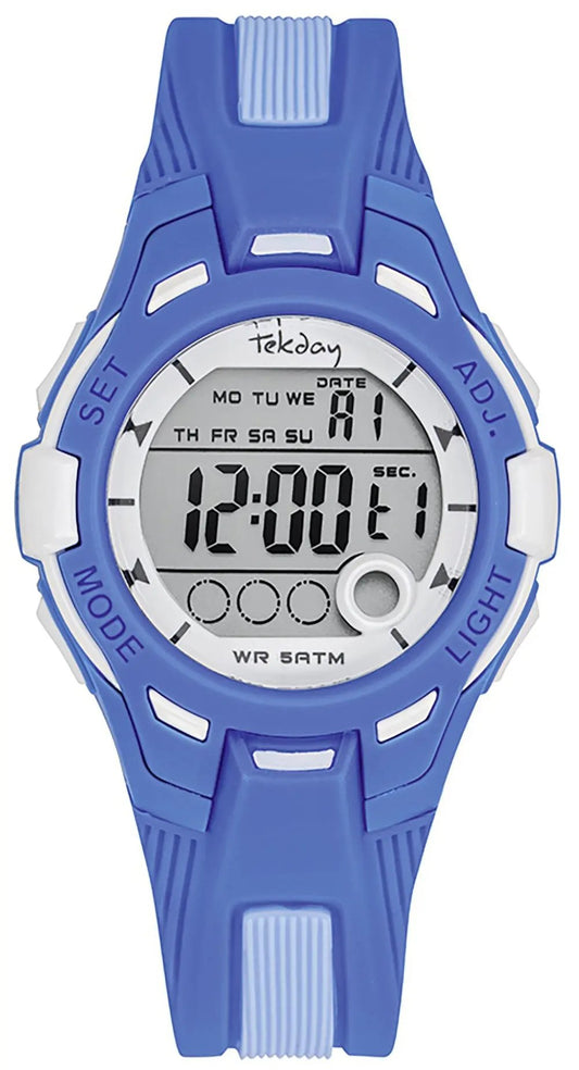 TEKDAY 654919 Digital Blue Silicone Strap