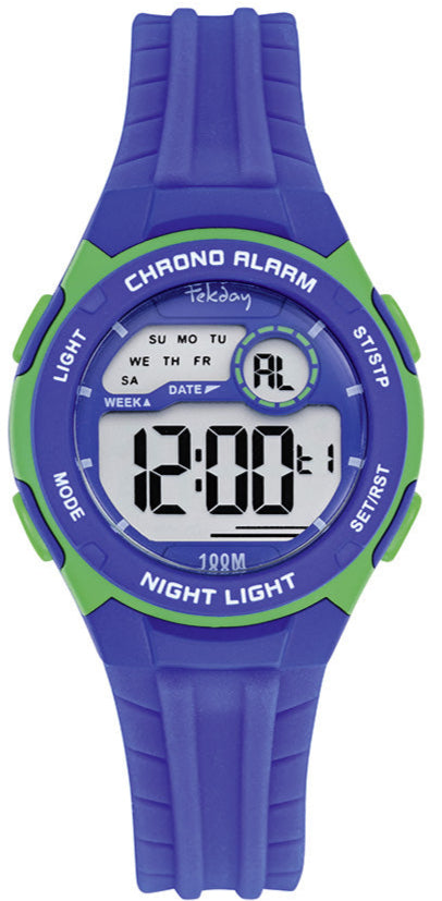 TEKDAY 654924 Digital Blue Silicone Strap