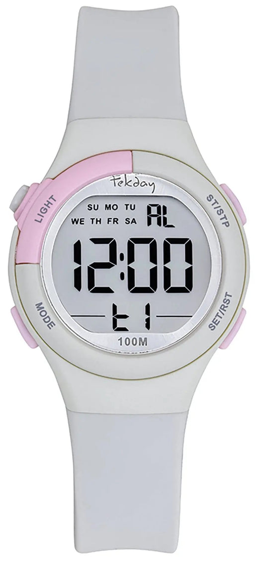 TEKDAY 654926 Digital Light Grey Silicone Strap