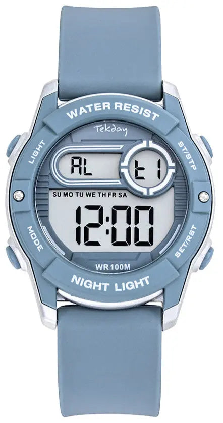 TEKDAY 654929 Digital Grey Silicone Strap