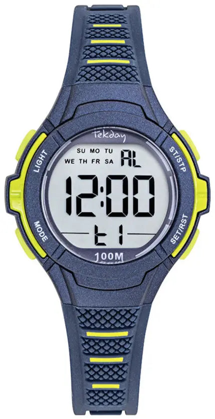 TEKDAY 654930 Digital Blue Silicone Strap