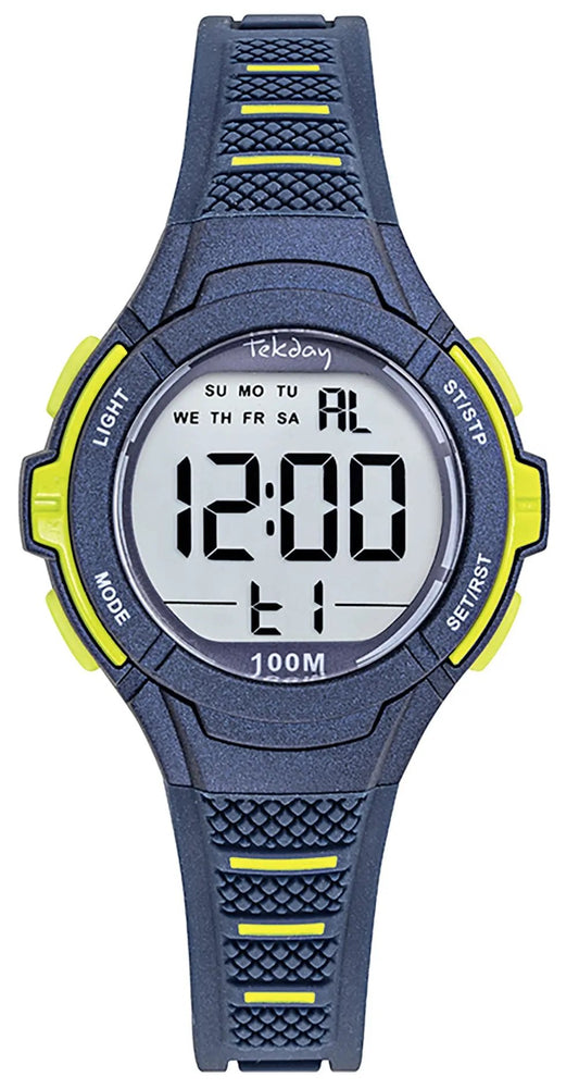 TEKDAY 654930 Digital Blue Silicone Strap