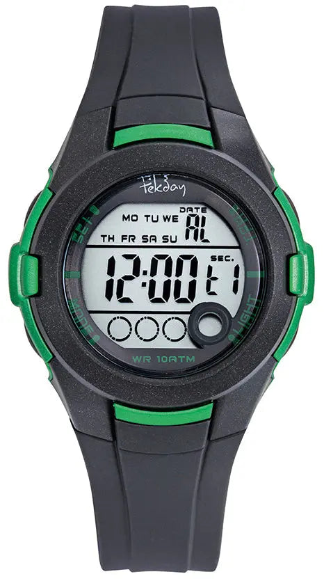 TEKDAY 654937 Digital Black Silicone Strap