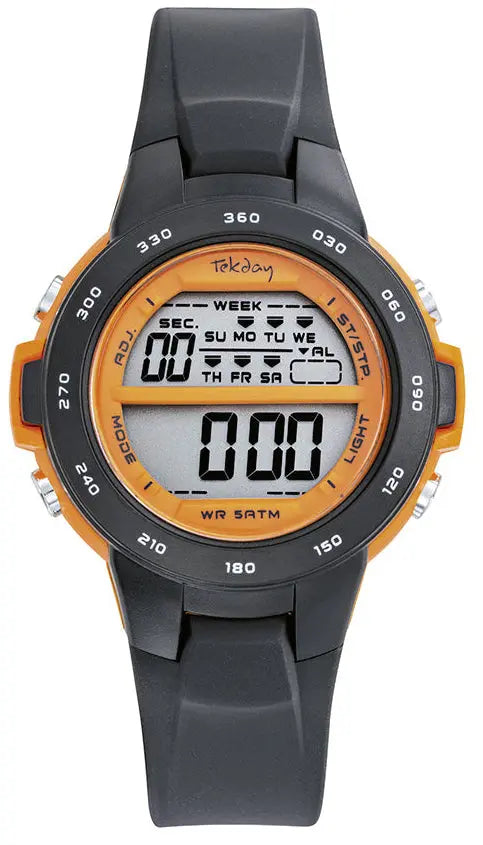 TEKDAY 654962 Digital Black Silicone Strap