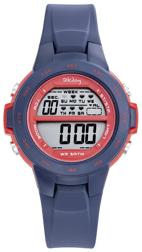 TEKDAY 654963 Digital Blue Silicone Strap