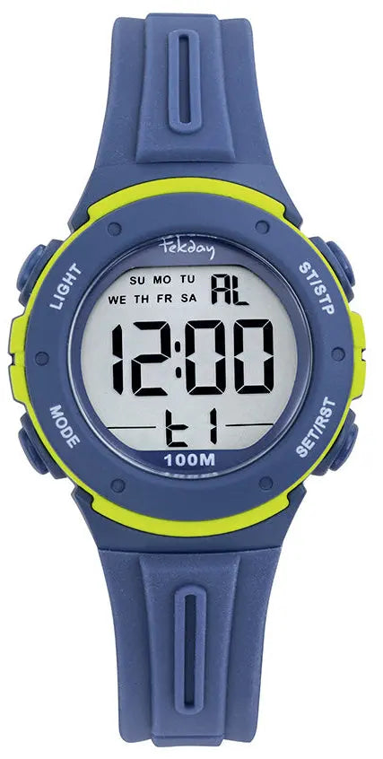 TEKDAY 654970 Digital Blue Silicone Strap