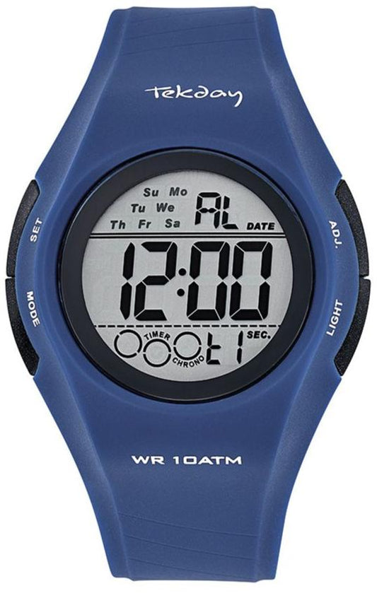 TEKDAY 655975 Digital Blue Rubber Strap