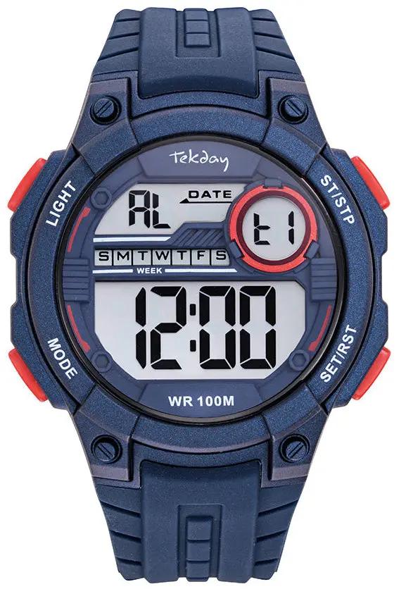TEKDAY 656195 Digital Blue Rubber Strap