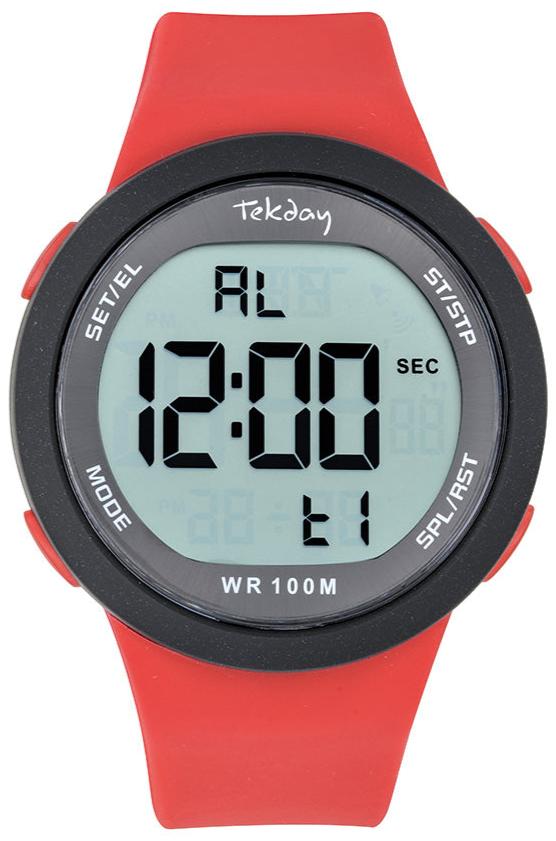 TEKDAY 656218 Digital Red Rubber Strap