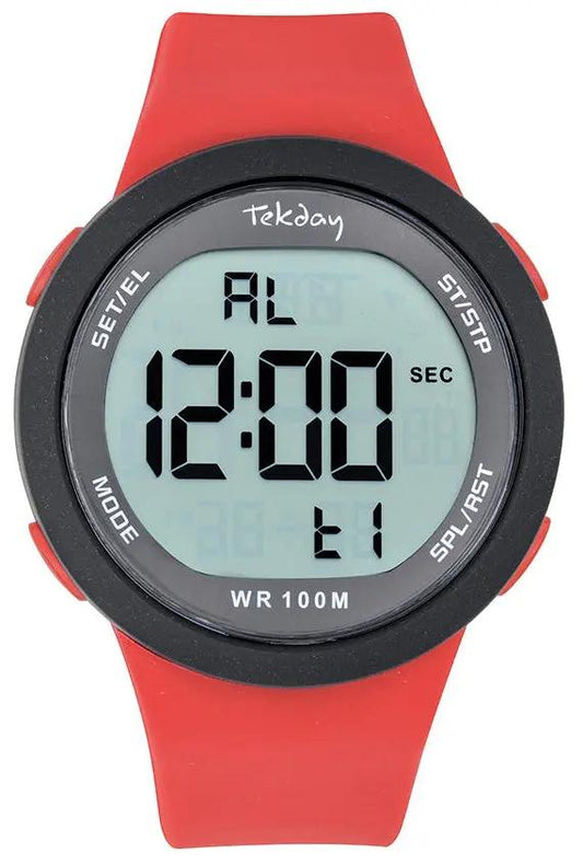 TEKDAY 656218 Digital Red Rubber Strap