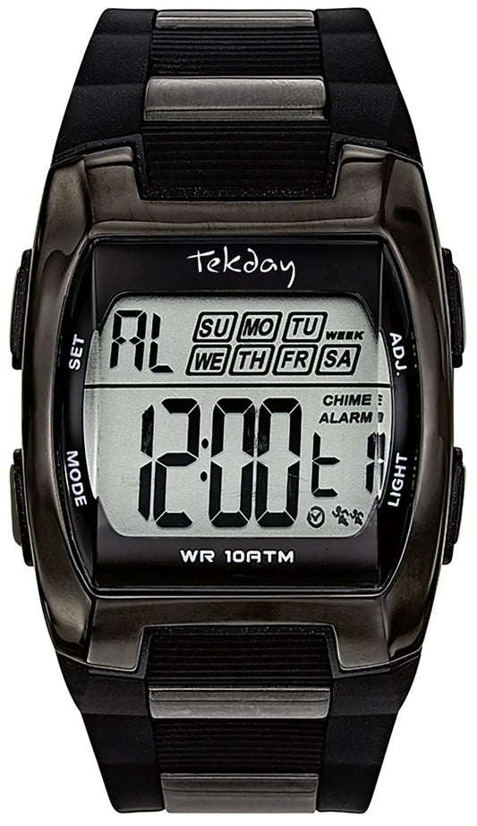 TEKDAY 656236 Digital Black Rubber Strap