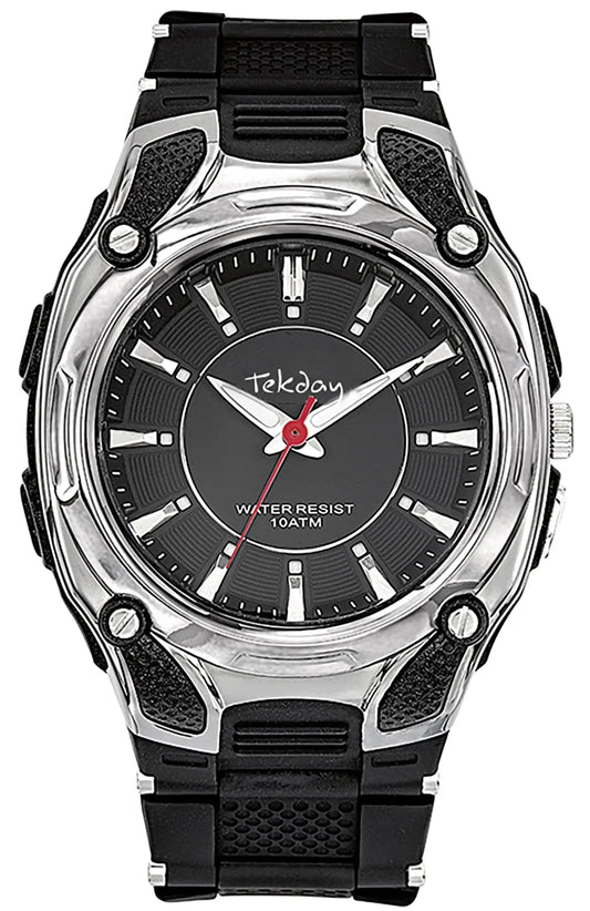 TEKDAY 656240 Black Rubber Strap