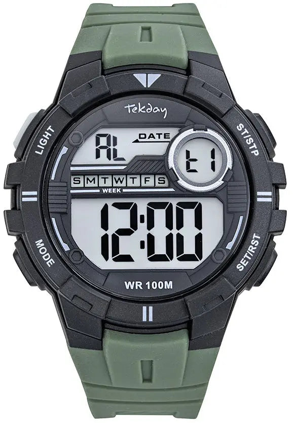 TEKDAY 656247 Digital Green Rubber Strap