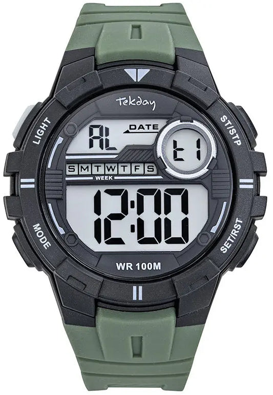 TEKDAY 656247 Digital Green Rubber Strap