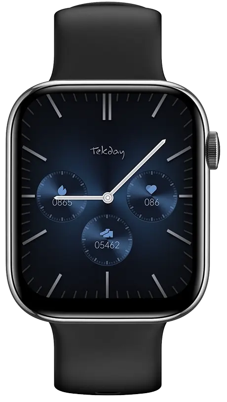 TEKDAY 656502 Smartwatch Black Silicone Strap