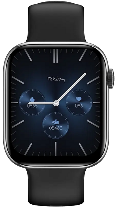 TEKDAY 656502 Smartwatch Black Silicone Strap