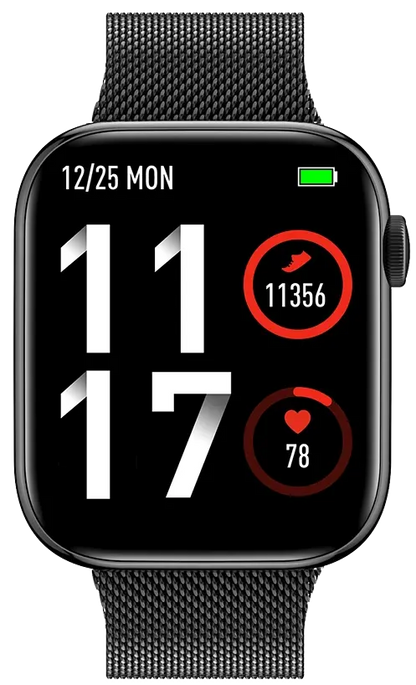 TEKDAY 656513 Smartwatch Black Stainless Steel Bracelet