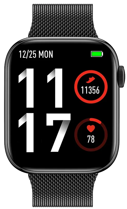 TEKDAY 656513 Smartwatch Black Stainless Steel Bracelet