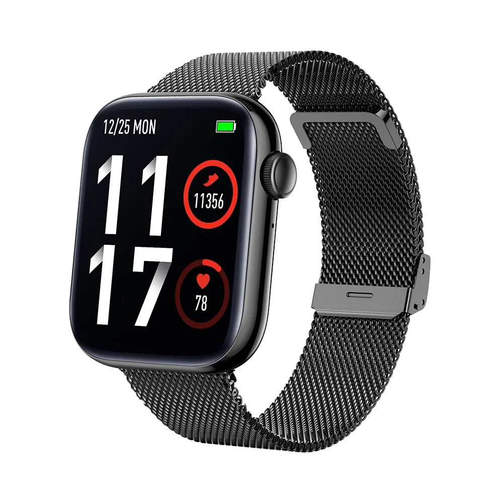 TEKDAY 656513 Smartwatch Black Stainless Steel Bracelet