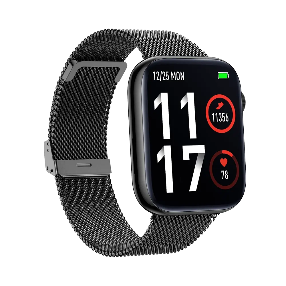 TEKDAY 656513 Smartwatch Black Stainless Steel Bracelet