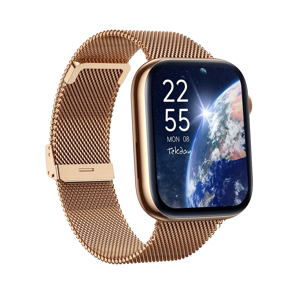 TEKDAY 656514 Smartwatch Rose Gold Stainless Steel Bracelet