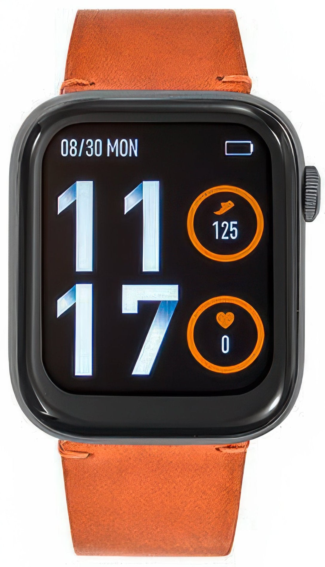 TEKDAY 656521 Smartwatch Orange Leather Strap