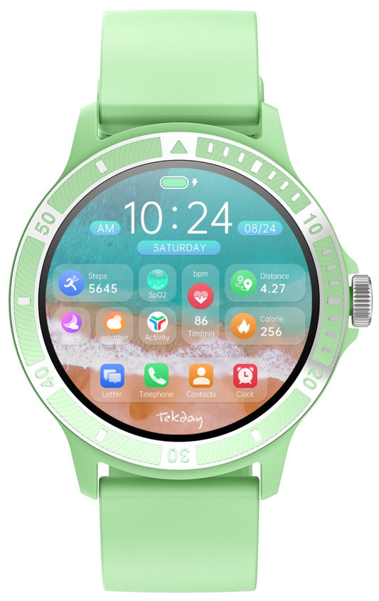 TEKDAY 656527 Smartwatch Green Silicon Strap