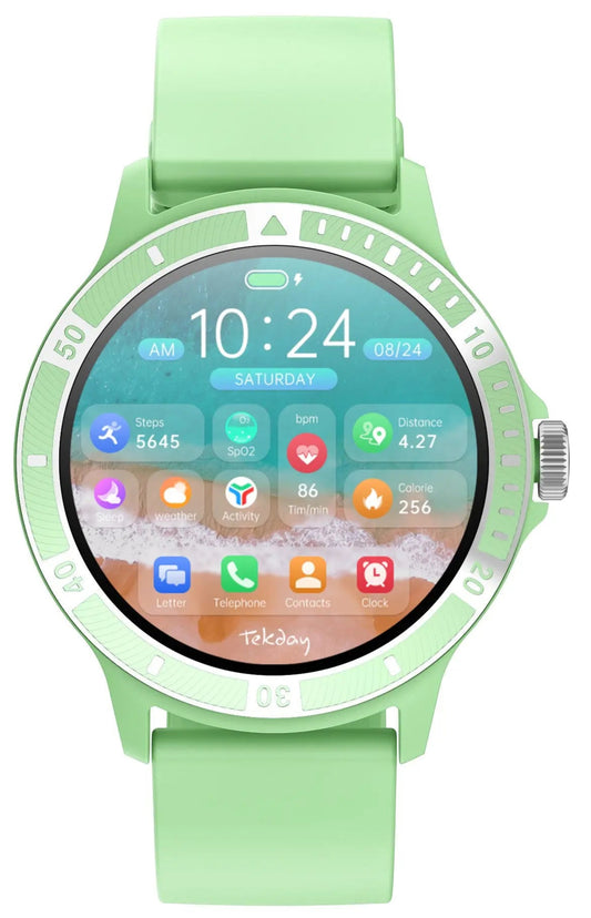 TEKDAY 656527 Smartwatch Green Silicon Strap