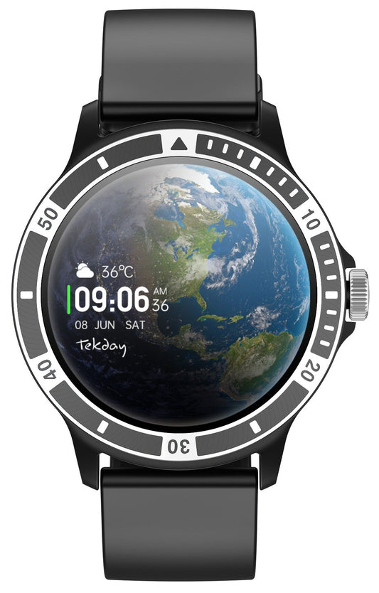 TEKDAY 656530 Smartwatch Black Silicon Strap