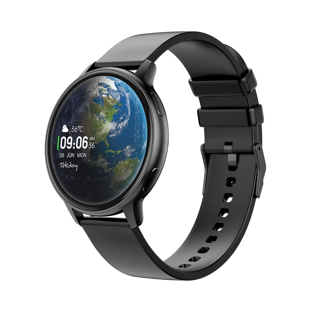 TEKDAY 656534 Smartwatch Black Silicon Strap