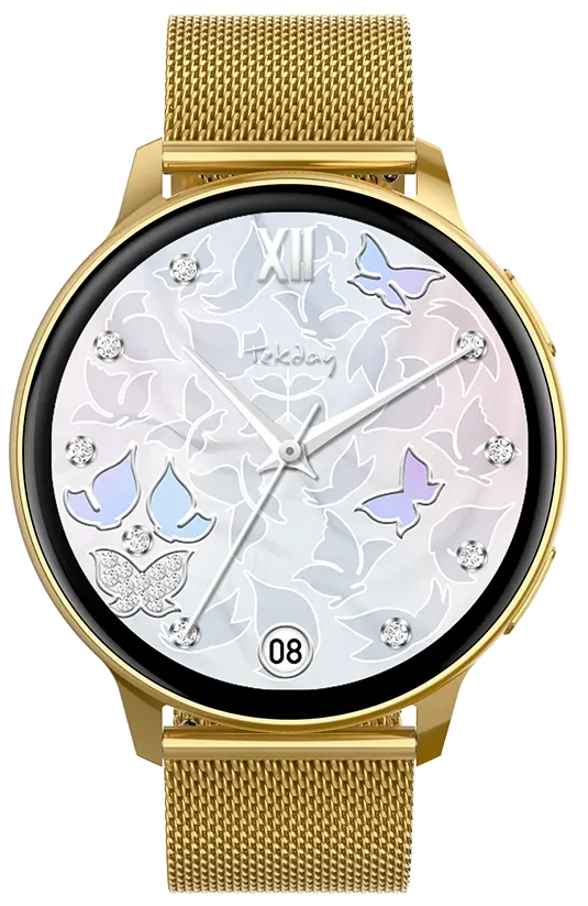 TEKDAY 656536 Smartwatch Gold Stainless Steel Bracelet