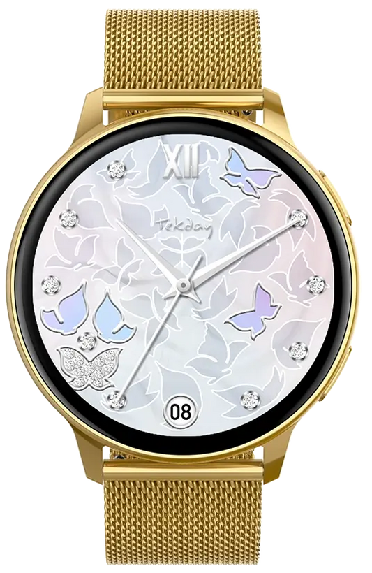 TEKDAY 656536 Smartwatch Gold Stainless Steel Bracelet