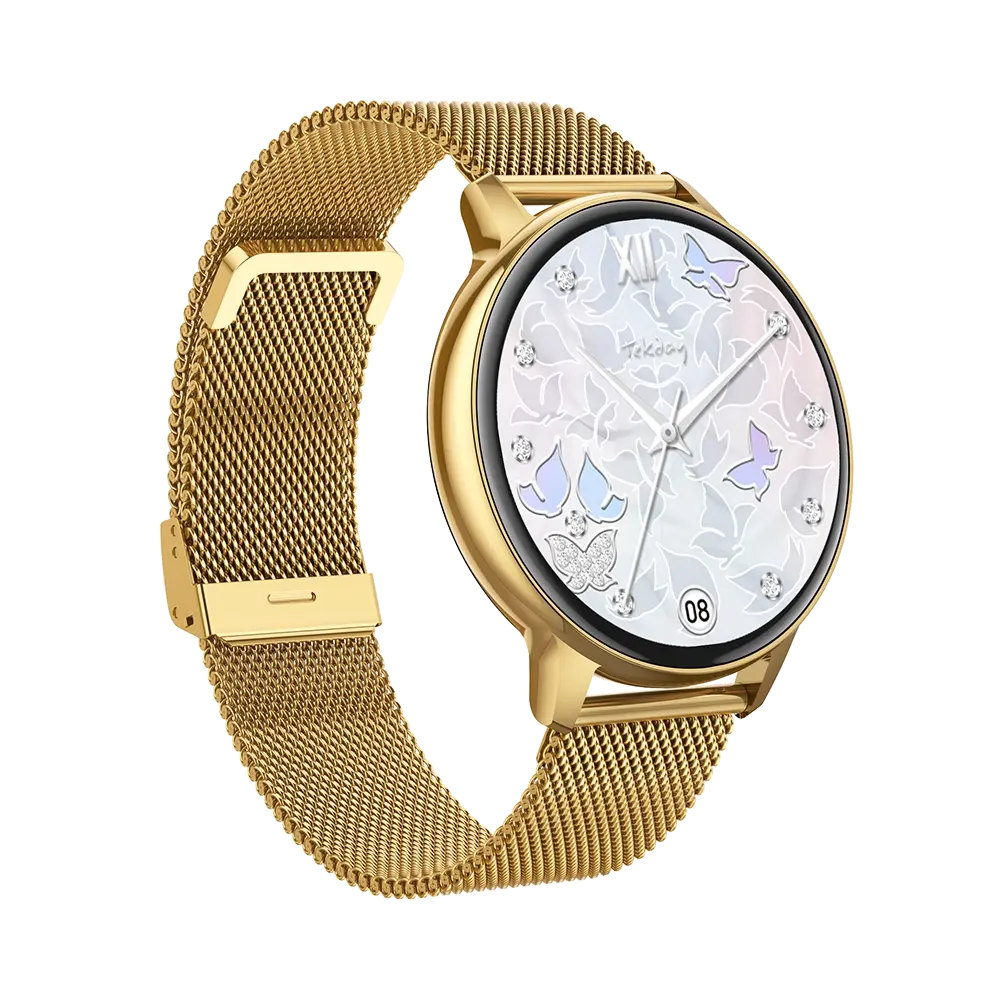 TEKDAY 656536 Smartwatch Gold Stainless Steel Bracelet