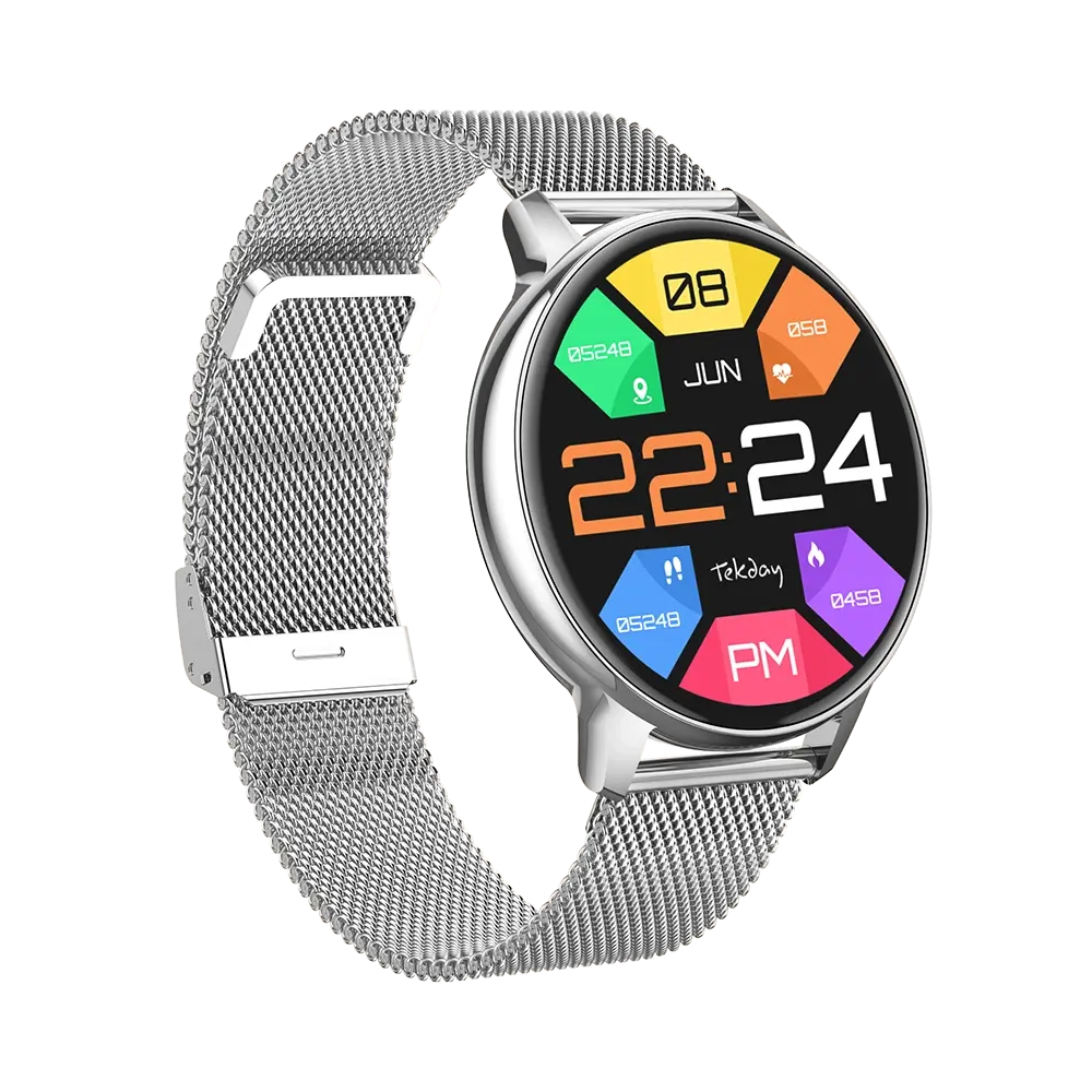 TEKDAY 656537 Smartwatch Silver Stainless Steel Bracelet