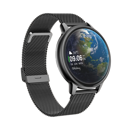 TEKDAY 656538 Smartwatch Black Stainless Steel Bracelet