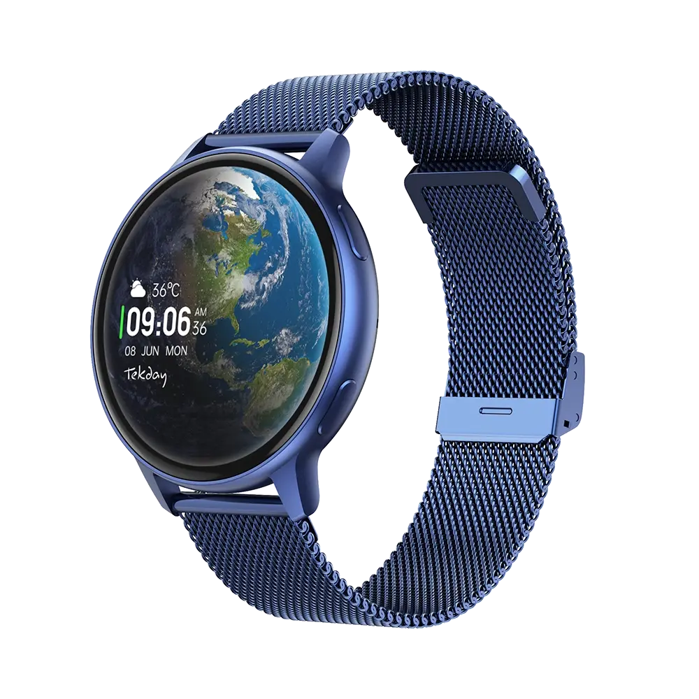 TEKDAY 656539 Smartwatch Blue Stainless Steel Bracelet Tekday